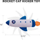 Furhaven Plush Cat Toy w/ Catnip for Indoor Cats, Washable & Durable w/ Refillable Catnip Pocket - Rocket Kicker Plush Toy - White/Blue, One Size