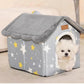 Scnbom Dog House Indoor Puppy Cave Cat Nest Kennel Pet Bed Portable Memory Sponge Foldable Houses with Cushion (Grey, XL:Size fits 18kg/40lbs (Pets))