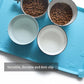 Hoki Found L Silicone Pet Food Mats - Non Slip Dog Cat Bowl Placemats - Waterproof Dog Cat Food Mats for Carpet - Arctic