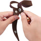 Leather Dog Doorbells for Door Knob/Potty Training/Go Outside, Length Adjustment Copper Dog Bell, Housetraining Hanging Bell, Dark Brown Leather Golden Bells - 2 Pack