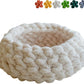 Cat Nest Bed – Premium Handwoven Washable Extra Soft Round Cave House for Indoor Kitten & Kitty, Small & Large (Cloud White,Medium)