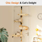 MEWOOFUN Cat Climbing Shelves Tree, 4-Levels Over Door Cat Climber for Jumping, Stable Cat Stairs Hammock for Kittens & Adult Cats (Wooden-65 H x 26.8” L x 13.8” W)