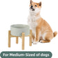 Ceramic Raised Dog Bowl Set, Elevated with Stand, Food and Water Bowl for Medium Breed Dogs, Weighted Dog Dishes, Pet Bowl(7.3'',41OZ, Grey)