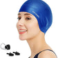 Swimming Cap, Silicone Swim Cap for Women Men, Durable Non-Slip Waterproof Swim Cap Protect Ears, Long Hair for Adults, Older Kids