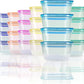 SCANDINOVIA - 25 oz Food Storage Containers with Lids - 24 sets - Dry & Hot Plastic Meal Prep - BPA Free Bento Box - Dishwasher, Microwave and Freezer Safe Stackable Clear Rectangle Bowls
