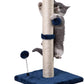 MECOOL Cat Scratching Post Premium Basics Kitten Scratcher Sisal Scratch Posts with Hanging Ball 22 in for Kittens or Smaller Cats, Navy
