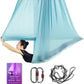 Aerial Yoga Hammock L:5M W:2.8M 5.5 Yards Aerial Pilates Silk Yoga Swing Set with 2000 Ibs Load Include Daisy Chain, Pose Guide