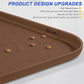 Silicone Pet Feeding Mat with Raised Edge for Food and Water, Dog Bowl Mats, Cat Bowls Placemat with High Lip for Floor Waterproof, Rubber Tray for Cats and Dogs 22 x 14 x0.8 Brown