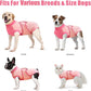Idepet Dog Recovery Suit Female,Dogs Onesie Suit Surgery Male Breathable Pet Bodysuit for Spay Neuter E-Collar & Cone Alternative Surgical Suit Puppy Abdominal Anti Licking Wounds Shirt (Pink, XL)