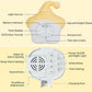 Star Alarm Clock with Night Light for Kids with Sleep Training and Sound Machine, Rechargeable Silicone Lamp OK to Wake Clock，Cute Animal Tabletop Lamp, Perfect Sleep Companion for Boys Girls, Yellow