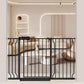 48-53 Inch Extra Wide Baby Gate for Stairs, Safety Dog Gate for Doorways, Pressure Mounted Walk Through Child Gate for Kids Pets No Drill Indoor and Outdoor, Black