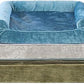 Furhaven Orthopedic Dog Bed for Medium/Small Dogs w/ Removable Bolsters & Washable Cover, For Dogs Up to 35 lbs - Faux Fur & Velvet Sofa - Smoke Gray, Medium