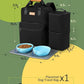 Dog Travel Bag, 25L Airline Approved Dog Travel Backpack for Pet Travel Accessories with 2 Food Storage Containers, 2 Foldable Bowls for Short Trips, Black
