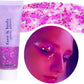 Go Ho Rose Purple Face Body Glitter Gel,Mardi Gras Purple Face Paint Makeup,Holographic Chunky Sequins Glitters for Eye Lip Hair Nails,Festival Rave Accessories,52g