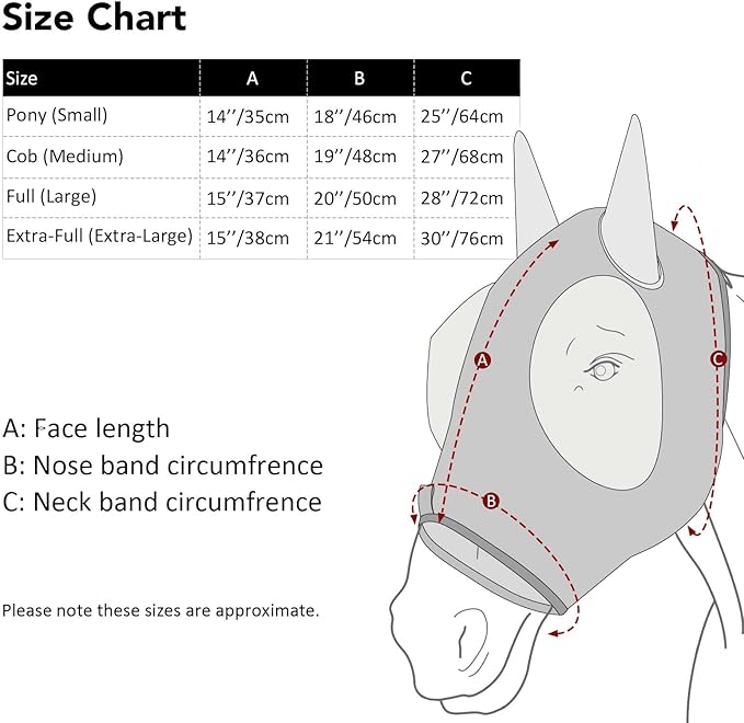 Harrison Howard Super Comfort Stretchy Fly Mask Large Eye Space with UV Protection Soft on Skin with Breathability Tribal Abstract M Cob