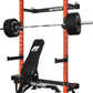 RitFit Multi-Functional Folding Squat Rack for Home Gym, 2.36'' x 2.36'' Wall Mounted Squat Rack with Attachments - Space Saving Squat Power Rack