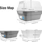Petfamily Cat Litter Box, Large Foldable Jumbo Hooded with Transparent Lid,Grey