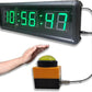 Countdown Timer Clock, Large Stopwatch with Tap Button, Support Count Up & Real Time Function, Ideal for Indoor Games & Sports, Wall Mount/Tabletop, 13.4x3.7in.