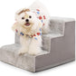 Dog Stairs for Small Dogs,13" H,3-Step Dog Steps for High Bed,Couch,Pet Stairs for Dogs and Cats Climbing with Non-Slip Bottom and Washable Cover,Light Grey