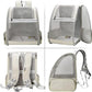 Texsens Pet Backpack Carrier for Small Cats Dogs | Ventilated Design, Safety Straps, Buckle Support, Collapsible | Designed for Travel, Hiking & Outdoor Use (Creamy White)