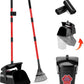 Pooper Scooper Swivel Bin and Rake with 60 Waste Bags, Heavy Duty Dog Poop Scooper for Large Medium Small Dogs, Long Stainless Steel Handle Use on Yard, Grass, Dirt or Gravel