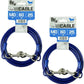 BV Dog Tie Out Cable 25 Feet - Heavy Duty Dog Lead Up to 60 Pounds - Reflective & Rust-Free with Quick Release Swivel Clips & 360° Rotating Clasp - Tangle-Free Dogs Runner for Yard (Blue, Pair)