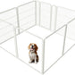 FXW Homeplus Unleashed Indoor Dog Playpen - Stress-Free and Safe Play, Heavy Duty 32 Inch 4 Acrylic Panels + 4 Wire Panels Dog Pen for Small and Medium Dogs, White│Patented