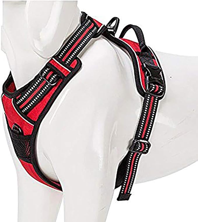 TRUE LOVE Adjustable No-Pull Dog Harness Reflective Pup Vest Harnesses Comfortable Control Brilliant Colors Truelove TLH5651(Red,XS)