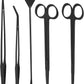 Mandala Crafts Black Stainless Steel Aquascaping Tools Kit – Aquarium Plant Tools with Tweezers, Spatula, and Scissors for Fish Tanks, Hospital Tanks, Goldfish Bowls, Aquariums, and Terrariums