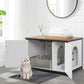 unipaws Extra Large Cat Litter Box Enclosure Furniture with Top Opening, XL Washroom Bench for Cats with Removable Divider, Jumbo Automatic Litter Box Cover and Hidden Cat Box