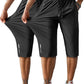 Men's Capri Pants 3/4 Joggers Gym/Workout/Hiking Below Knee Long Shorts Lightweight Quick Dry with Zipper Pockets