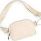 ODODOS Unisex Mini Belt Bag with Adjustable Strap Small Fanny Pack for Workout Running Traveling Hiking, Ivory