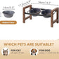 5.5inch Ceramic Adjustable Raised Double Bowls Set with Stand, 3 Heights Elevated, 2 Placement Options, Food and Water Dishes for Puppy, Cats（Double Bowls+Stand, Reactived Glaze -Grey