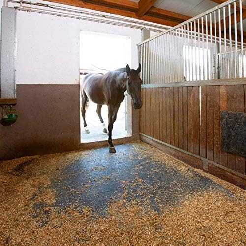 American Floor Tiles - Heavy Duty Stall Tiles - Stable/Horse Tiles - Thick, Durable Rubber Flooring Solid Black 14' x 20' Set 1/2" Thick (70 Tiles Total)