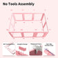 DIY Clear Acrylic Dog Playpen House,Quick Easy Assembly and Disassembly,Strong Floor Suction,Indoor and Outdoor Use,Easy Cleansing Puppy Fence (Sakura Pink, 23.6" H, 12PCS)