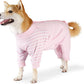 Dog Recovery Suit, Abdominal Wound After Surgery Wear, Anti Licking Bodysuit with Snaps, E-Collar & Cone Alternatives, Striped Dog Spay Surgical Pajamas Prevent Shedding(Large, Pink)