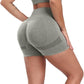 CHRLEISURE Women's 4 Packs Workout Gym Shorts, High Waisted Butt Lifting Scrunch Butt Seamless Booty Shorts