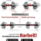 Adjustable Dumbbell Set With 3 in 1 Dumbbell Barbell Metal Connecting Rod, Chromed Weights, Hardcover Gift Box, Adjustable Weight Sets up to 44lbs/66lbs/110lbs, Home Gym Exercise Training Equipment