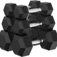 PAPABABE Hex Dumbbell Set, 45-135 lb Rubber Encased Home Gym Dumbbells, Weights Dumbbells Set for Women & Men, Hand Weight with Anti-Slip Grip