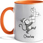 Personalized Monkey Accent Coffee Mug Gift For Dad Mom Daughter Son, Monkey Ceramic Coffee Cup 11Oz 15Oz, Customized Name Monkeys Teacup Gift For Birthday Christmas, Monkeys Lover White Travel Mug