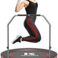 40/48" Low-Impact Rebounder Trampoline for Adults with Bungee, 450/550LBS Quiet Mini Exercise Trampoline with Adjustable U/T-Shaped Foam Handle Bar, Fitness Equipment for Indoor/Gym Workout