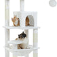 PETEPELA 45.7" Cat Tree for Large Cats, 5-Level Cat Tower for Indoor Cats with Large Hammock (17.3"x15.3"), Cat Condo with (18.5"x13") Big Top Perch & 4 Sisal Covered Scratching Post, White