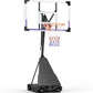Basketball Hoop Outdoor Portable 44/48 Inch Backboard, 10ft Quickly Adjustable Basketball Goal System with Wheels for Court/Backyard/Driveway