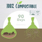 Certified Compostable Dog Poop Bag Rolls, Landfill friendly Doggie Poop Bags, Vegetable-Based, ASTM D6400, Unscented, Extra Thick, Leak Proof, Size 9 x 13 Inches, Refills 240 Counts