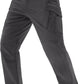 TACVASEN Men's Winter Pants 9 Pockets Fleece Snow Hiking Pants Water-Resistant Warm Softshell Thick Tactical Pants