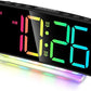 Cadmos Extra Loud Alarm Clock for Heavy Sleepers Adults,Teens,Kids,Rainbow Clock for Bedrooms,Small Bedside Digital Clock with Large Display,7 Color Night Light,12/24h(Black+Dynamic)