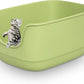 Gefryco Large Cat Litter Box with High Sided 24.6"x18.3"x12.2" - Jumbo Extra Large Open Anti - Splashing High Wall for Multiple Cats (Green)