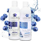 Lillian Ruff PRO Formula Berry Blue Brightening Dog Shampoo & Conditioner Set - Professional Show-Quality Whitening, Stain & Odor Eliminator, Hydrating Relief for Dry Skin, ProVitamin B5, USA Made