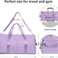 MABROUC Duffle Bag For Women, Sports Duffel Bag for Gym with Wet Pocket & Shoe Compartment, Overnight Weekender Travel Bag