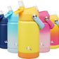 Insulated Water Bottle with Straw Lid,12 oz Stainless Steel Vacuum Metal Bottle with Silicone Handle,Yellow